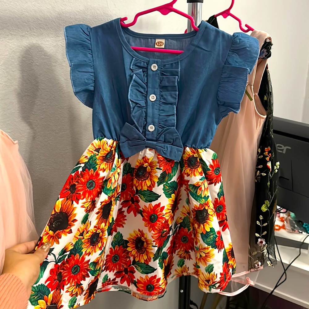 Girl sunflower dress